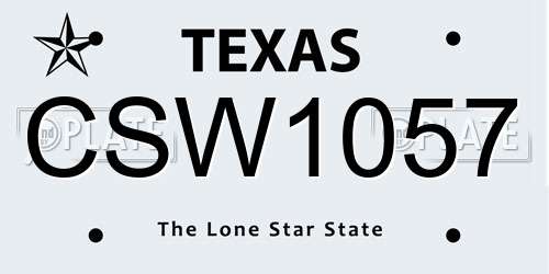 CSW1057 Texas License Plate