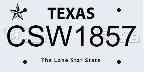 CSW1857 Texas License Plate