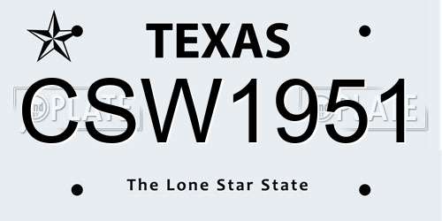 CSW1951 Texas License Plate