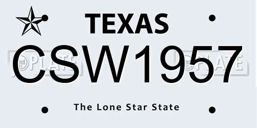 CSW1957 Texas License Plate