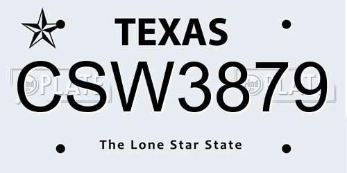 CSW3879 Texas License Plate