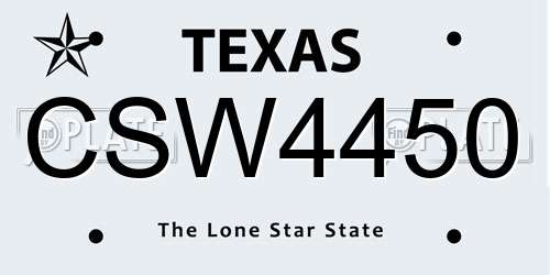 CSW4450 Texas License Plate