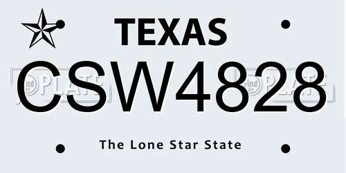 CSW4828 Texas License Plate