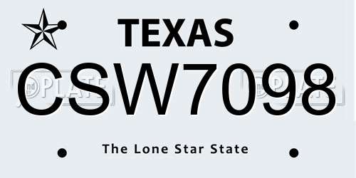 CSW7098 Texas License Plate