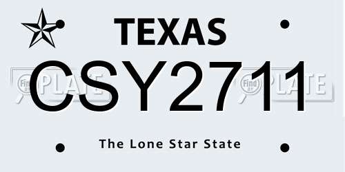 CSY2711 Texas License Plate