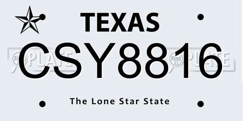 CSY8816 Texas License Plate