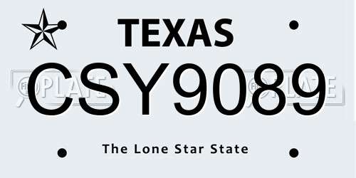 CSY9089 Texas License Plate