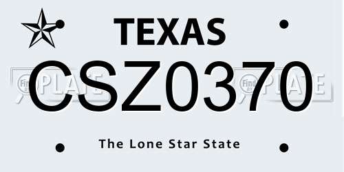 CSZ0370 Texas License Plate