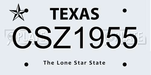 CSZ1955 Texas License Plate