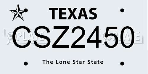 CSZ2450 Texas License Plate