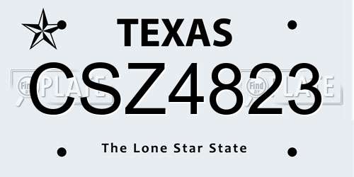 CSZ4823 Texas License Plate