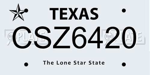 CSZ6420 Texas License Plate