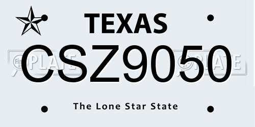 CSZ9050 Texas License Plate