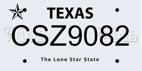 CSZ9082 Texas License Plate
