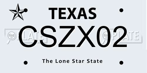CSZX02 Texas License Plate