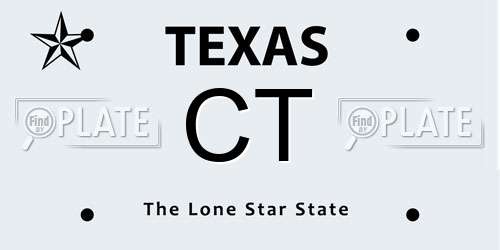 CT Texas License Plate