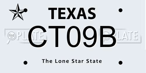 CT09B Texas License Plate