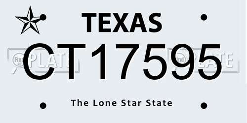 CT17595 Texas License Plate