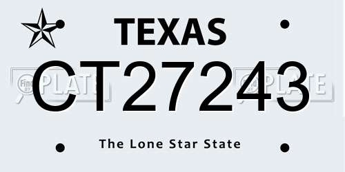 CT27243 Texas License Plate