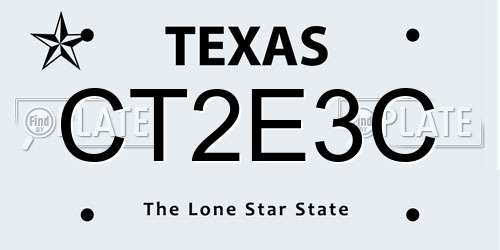 CT2E3C Texas License Plate