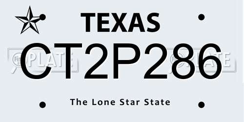 CT2P286 Texas License Plate