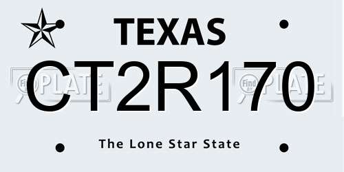 CT2R170 Texas License Plate