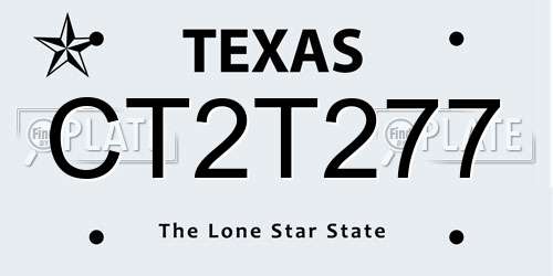CT2T277 Texas License Plate