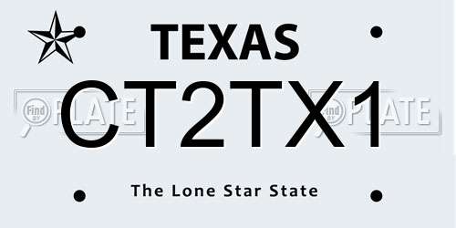 CT2TX1 Texas License Plate