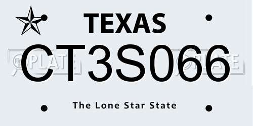 CT3S066 Texas License Plate