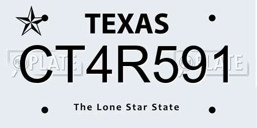 CT4R591 Texas License Plate