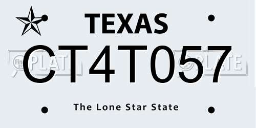 CT4T057 Texas License Plate