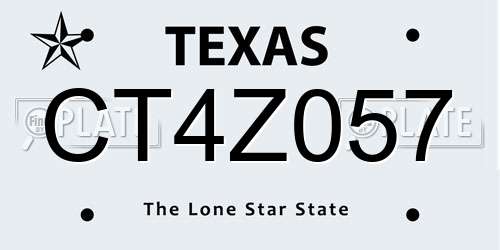 CT4Z057 Texas License Plate