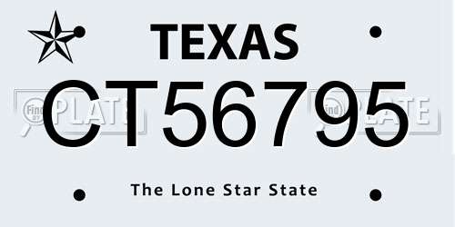 CT56795 Texas License Plate