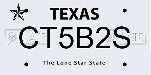 CT5B2S Texas License Plate