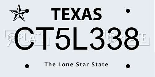 CT5L338 Texas License Plate