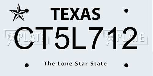 CT5L712 Texas License Plate