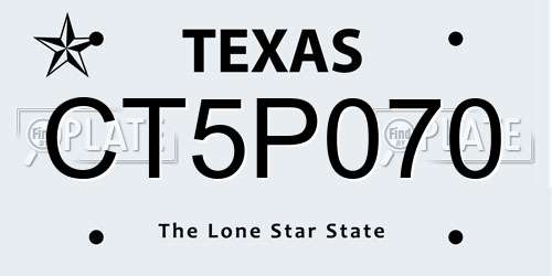 CT5P070 Texas License Plate