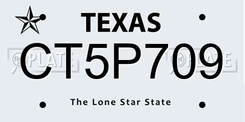 CT5P709 Texas License Plate