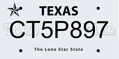 CT5P897 Texas License Plate