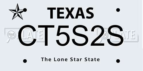 CT5S2S Texas License Plate