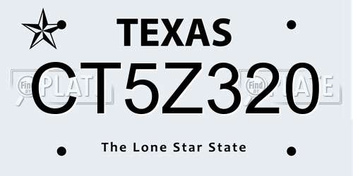 CT5Z320 Texas License Plate