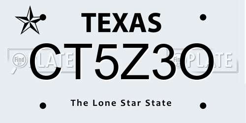 CT5Z3O Texas License Plate