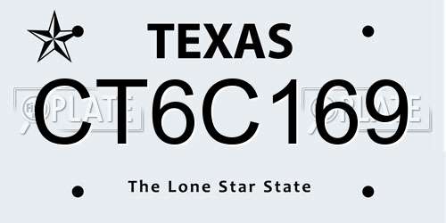 CT6C169 Texas License Plate