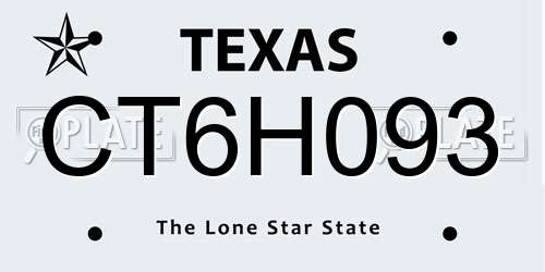 CT6H093 Texas License Plate