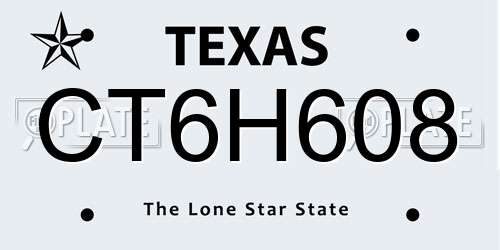 CT6H608 Texas License Plate