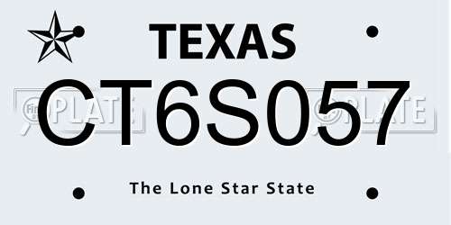 CT6S057 Texas License Plate
