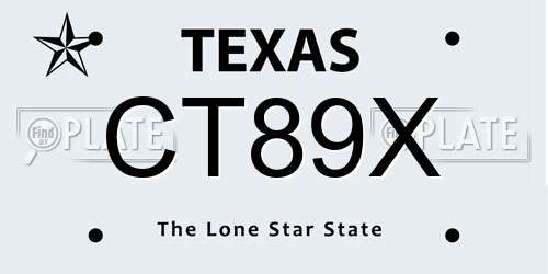 CT89X Texas License Plate