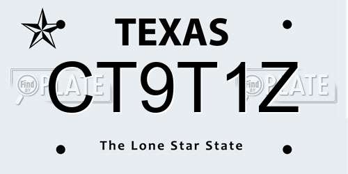 CT9T1Z Texas License Plate