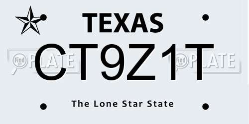 CT9Z1T Texas License Plate