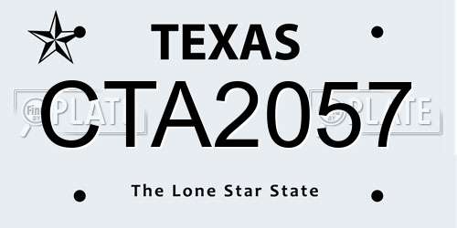 CTA2057 Texas License Plate